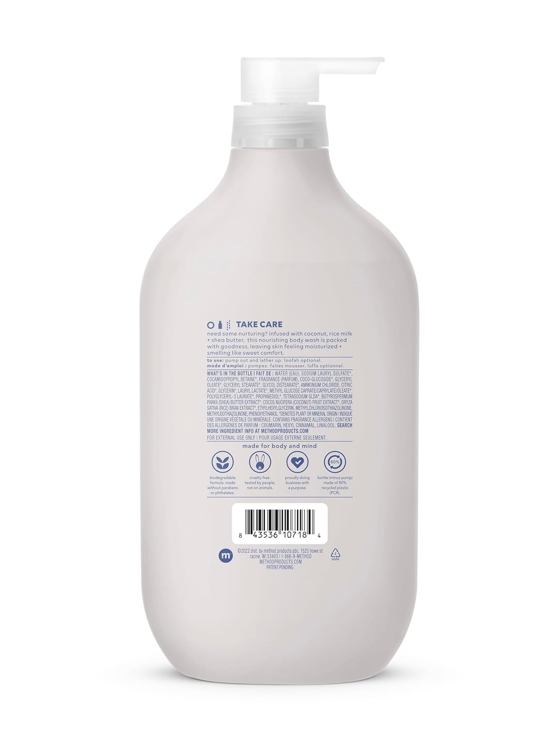 Method Body Wash, Simply Nourish, Paraben and Phthalate Free, Biodegradable Formula