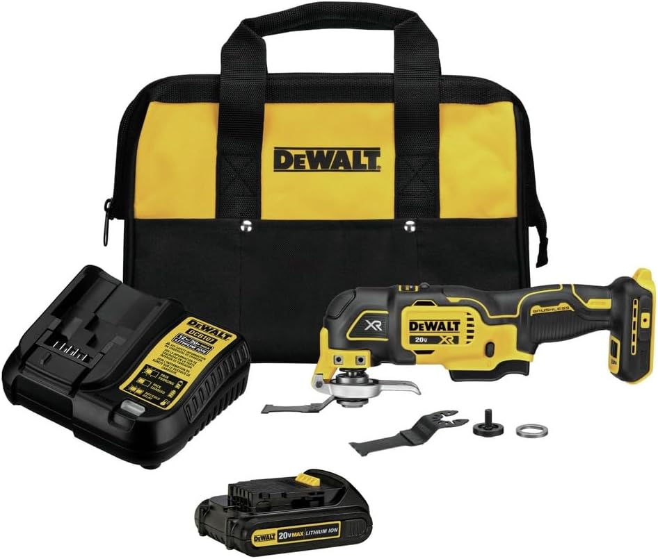 DEWALT 20V MAX XR Oscillating Tool Kit, 3 Speed, With Blades, Battery and Charger Included