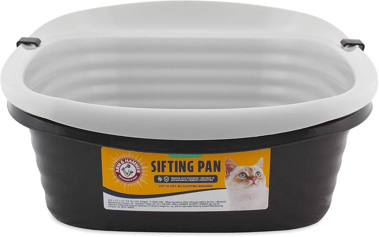 Arm & Hammer Cat Boxes for Indoor Cats with Microban, Sifting Litter Box, Scoop Free Cat Litter Tray, USA Made