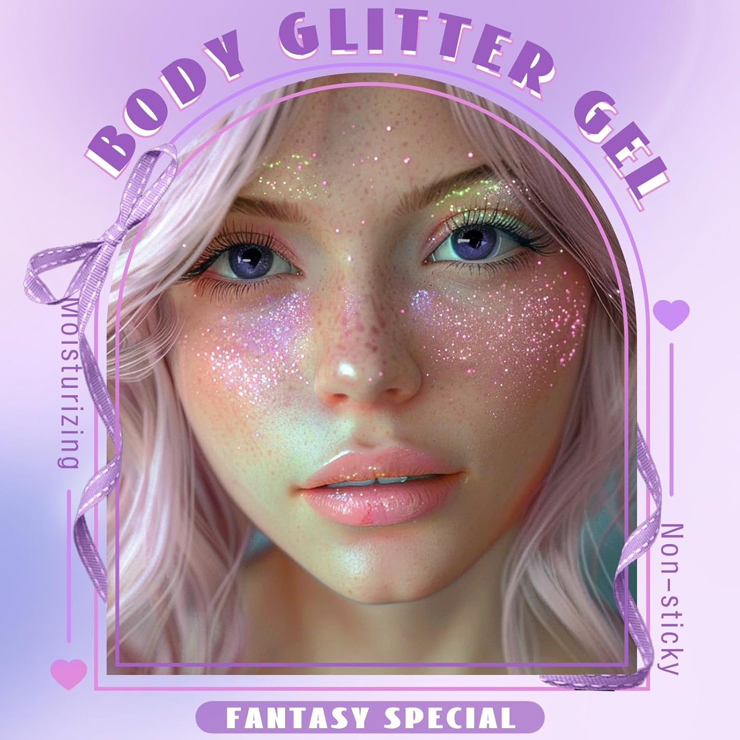 Roll-on Holographic Body Glitter Gel for Face Hair, Chameleon Color Changing Glitter Gel Under Light, Chunky Mermaid Sequins Festival Party Rave Access