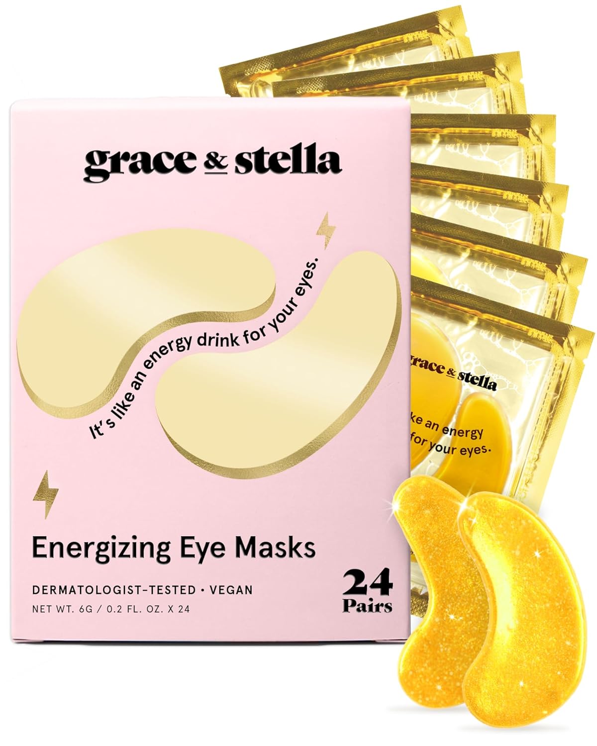 grace & stella Award Winning Under Eye Mask - Travel Essentials - Birthday Gifts for Women - Gel Eye Patches for Dark Circles, Puffy Eyes, Wrinkles, Undereye Bags - Vegan - Self Care