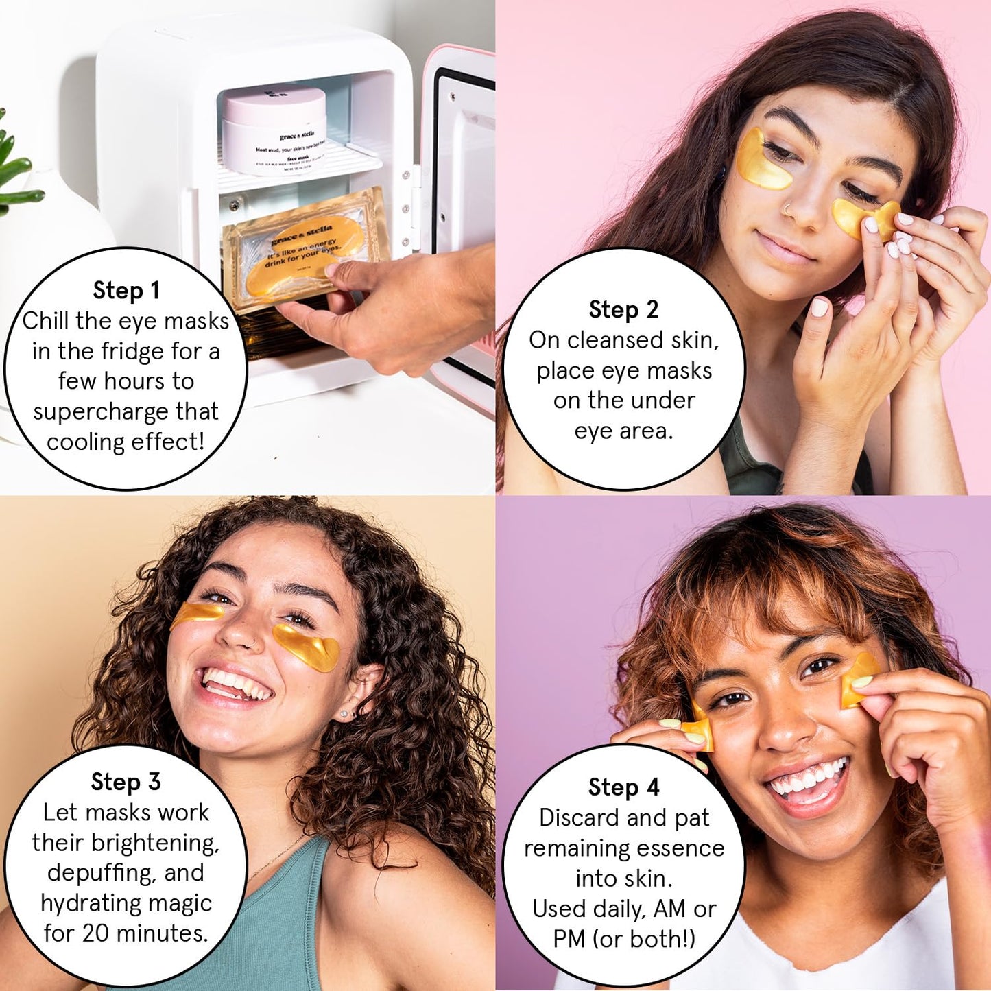 grace & stella Award Winning Under Eye Mask - Travel Essentials - Birthday Gifts for Women - Gel Eye Patches for Dark Circles, Puffy Eyes, Wrinkles, Undereye Bags - Vegan - Self Care