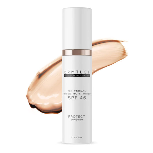 DRMTLGY Anti-Aging Tinted Moisturizer SPF 46 – Sheer Face Sunscreen & Lightweight Makeup with Broad Spectrum UV Protection – Hydrating Skin Care & Face Moisturizer – FSA HSA Eligible