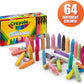 Crayola Ultimate Washable Chalk Collection (64ct), Bulk Sidewalk Chalk, Outdoor Chalk for Kids, Anti-Roll Sticks, School Supplies