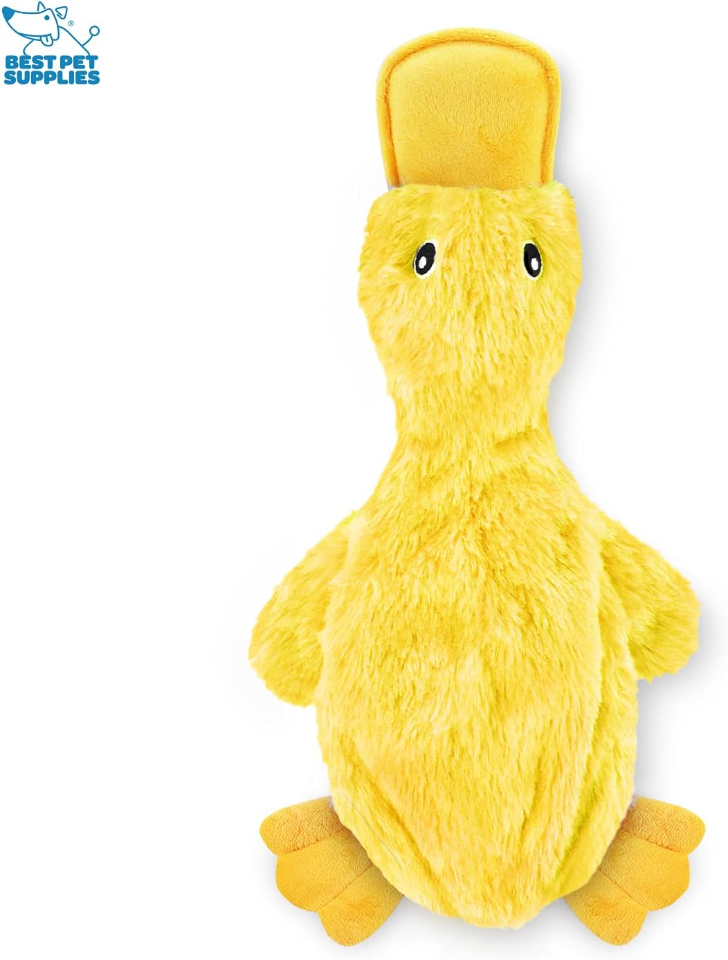 Best Pet Supplies Crinkle Dog Toy for Small, Medium, and Large Breeds, Cute No Stuffing Duck with Soft Squeaker, Fun for Indoor Puppies and Senior Pups, Plush No Mess Chew and Play