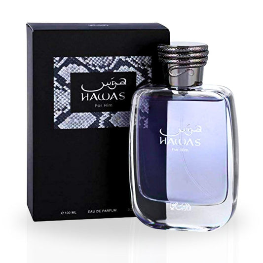 RASASI Hawas for Men EDP, Long-Lasting Pour Homme Spray, Aquatic Scent Designed to Embody Masculine Strength and Vigor, Signature Bottle