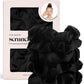 Kitsch Satin Scrunchies for Women - No Crease Hair Ties for Girls | Scrunchies For All Hair Types and Textures, Perfect for Day or Night - 5 Pcs, Black