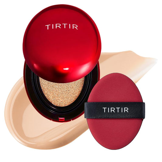 TIRTIR Mask Fit Red Cushion Foundation | Full coverage, Weightless, Skin fit, Satin Glow Finish, Korean Makeup Cushion Foundation
