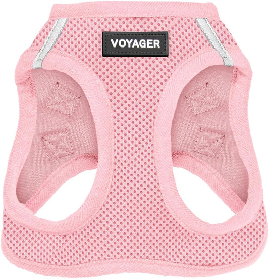 Best Pet Supplies Voyager Step-in Air Dog Harness - All Weather Mesh, Reflective, No Pull Harness for Small, Medium Dogs, Cats - Secure with Hook & Loop Fastener, Buckle, Double D-Rings - Pink, S