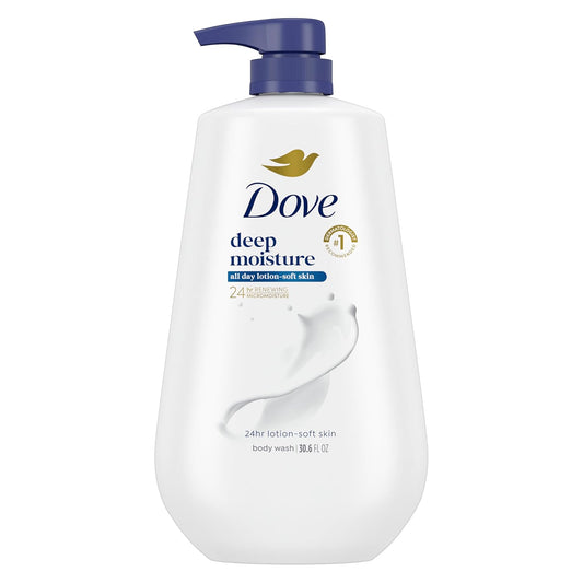 Dove Body Wash Deep Moisture for 24hr Lotion-Soft Skin Moisture Moisturizing Skin Cleanser with No Sulfates No Parabens