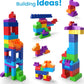 MEGA BLOKS First Builders Toddler Blocks Toys Set, Big Building Bag with 80 Pieces and Storage, Blue