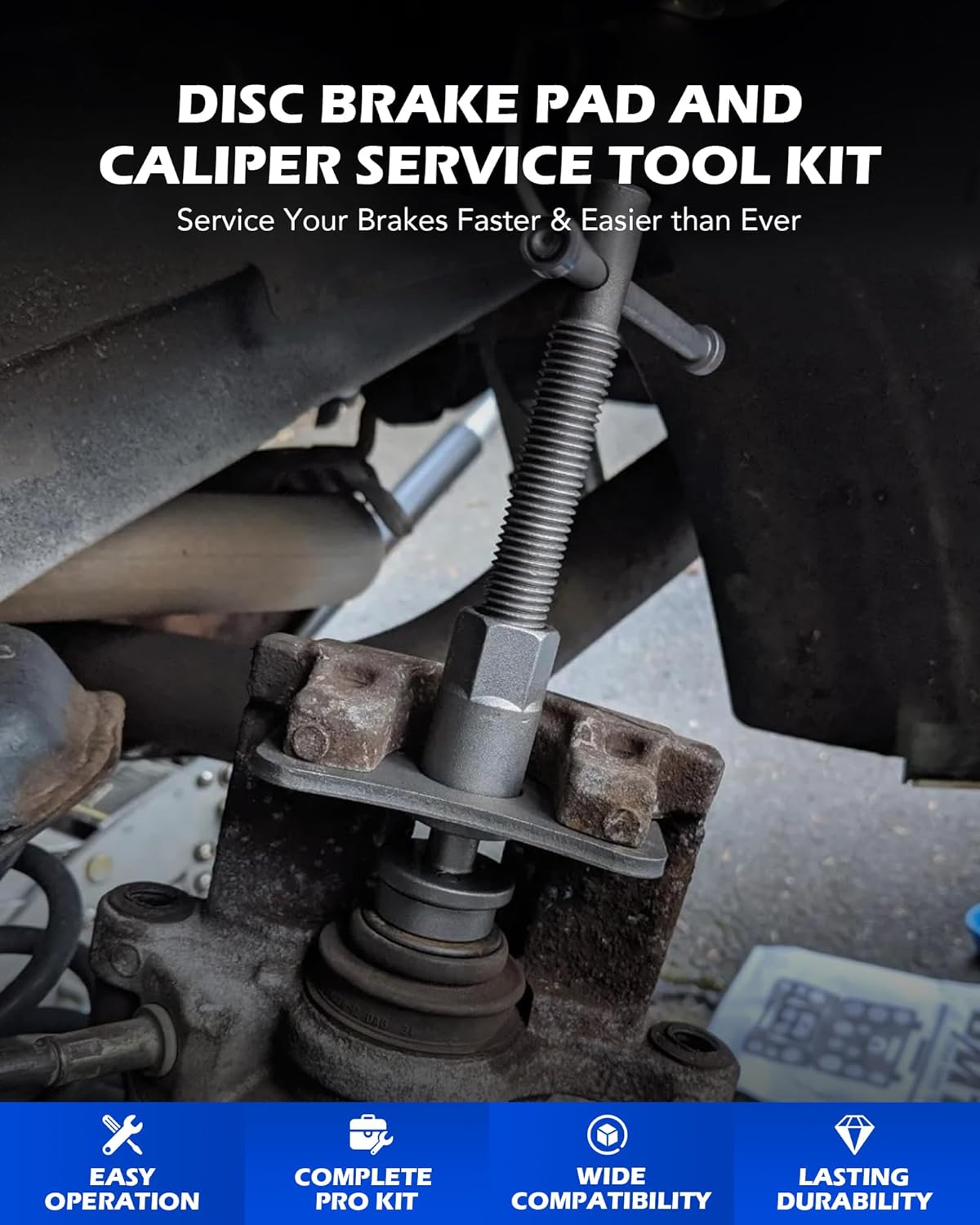 Orion Motor Tech 24pcs Heavy Duty Disc Brake Piston Caliper Compressor Rewind Tool Set and Wind Back Tool Kit for Brake Pad Replacement Reset, Fits Most American, European, Japanese Autos