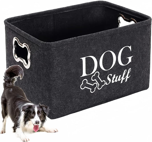 Dog Toy Bin Box Basket Storage Sontainer，Pet Toy Basket Bin Box For Dog Toys，Dog Toy Baskets With Metal Handles