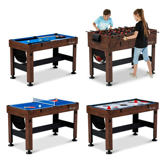 MD Sports 54" 4-in-1 Combo Game Table, Foosball, Hockey, Table Tennis, Billiards