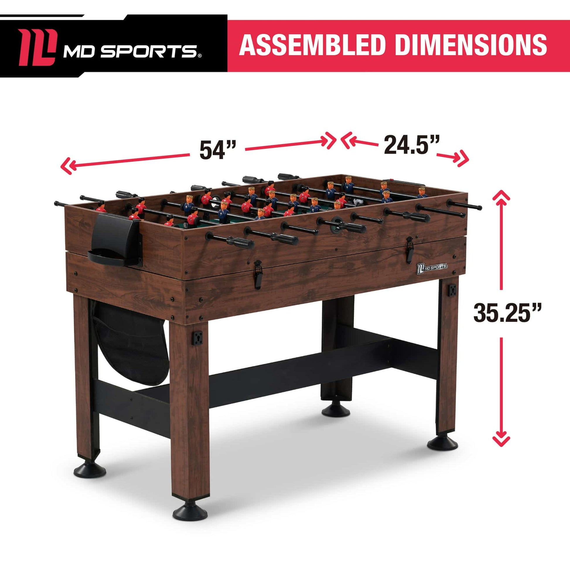 MD Sports 54" 4-in-1 Combo Game Table, Foosball Layout 